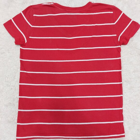 Polo Ralph Lauren Women's Red Stripped V-Neck Polo Shirt Size S - Picture 3 of 8